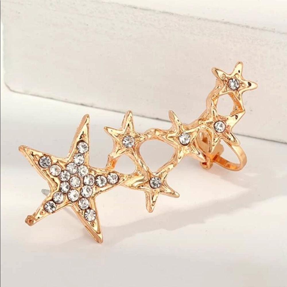 • Ella • Star Earring Climber Cuff  1 Pc - Picture 2 of 4